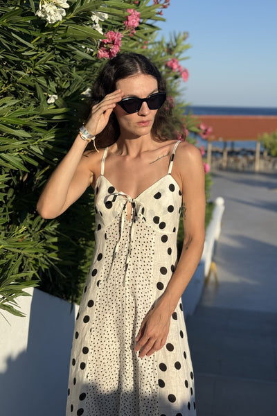 Summer Dots | Maxi abito senza spalline