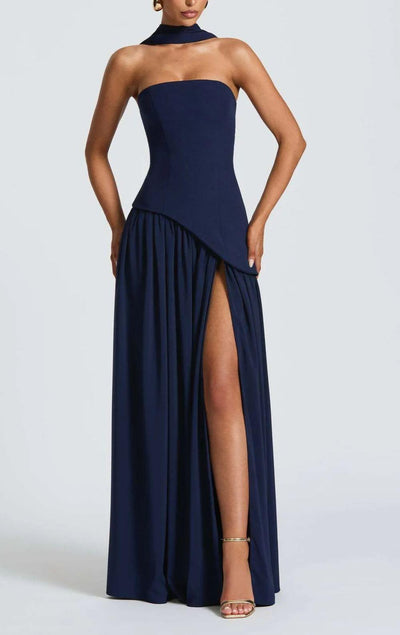 Serena™ | Abito maxi con spacco e nastro
