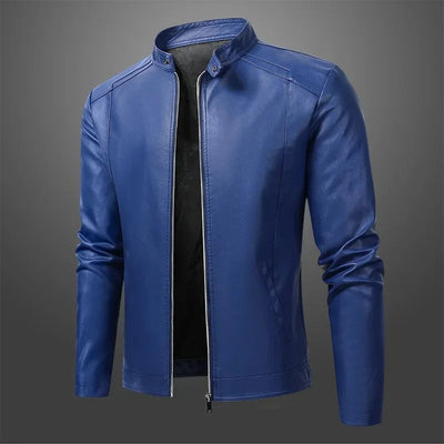 Elegante giacca da biker in pelle per uomo
