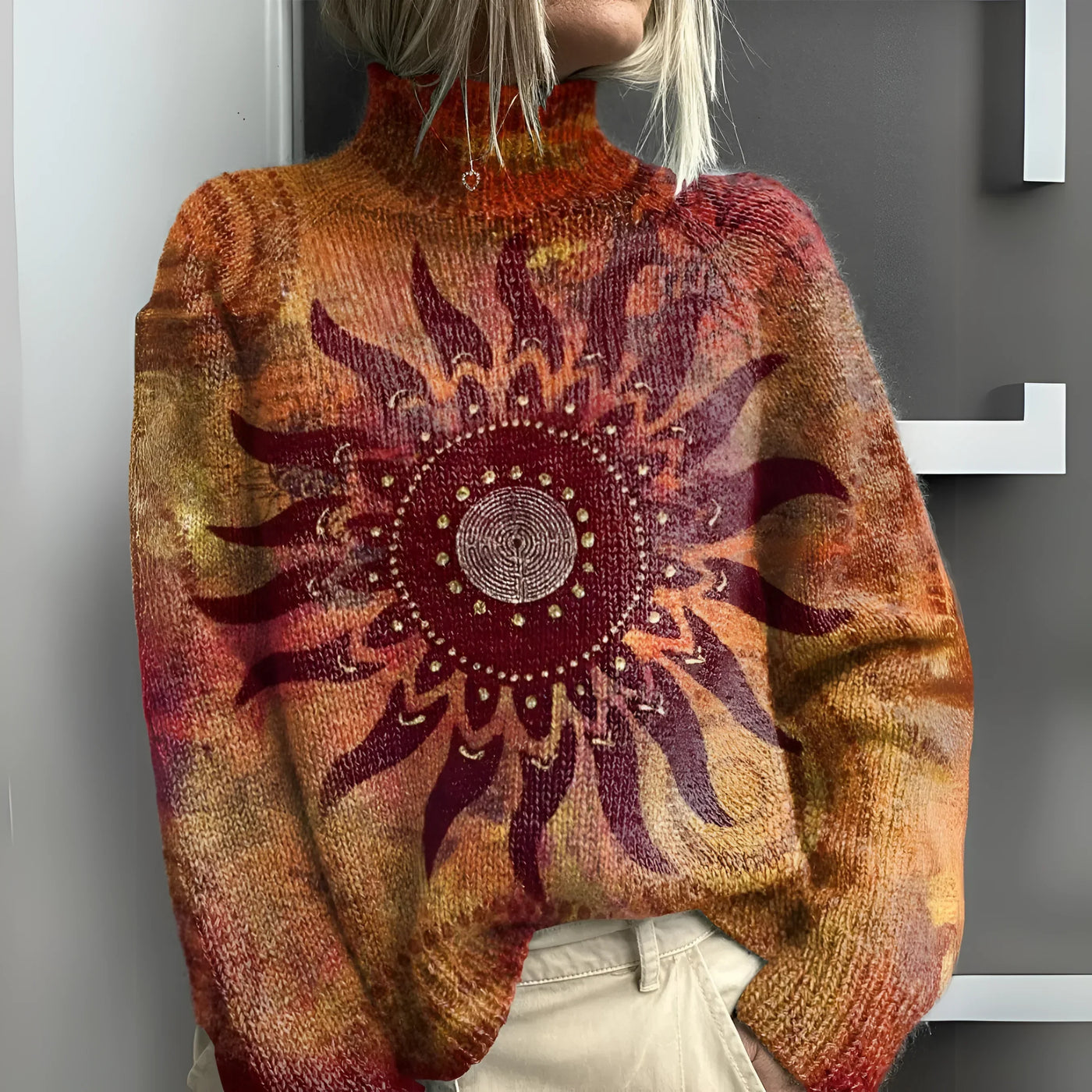 Liv | Maglione tribal con stampa solare
