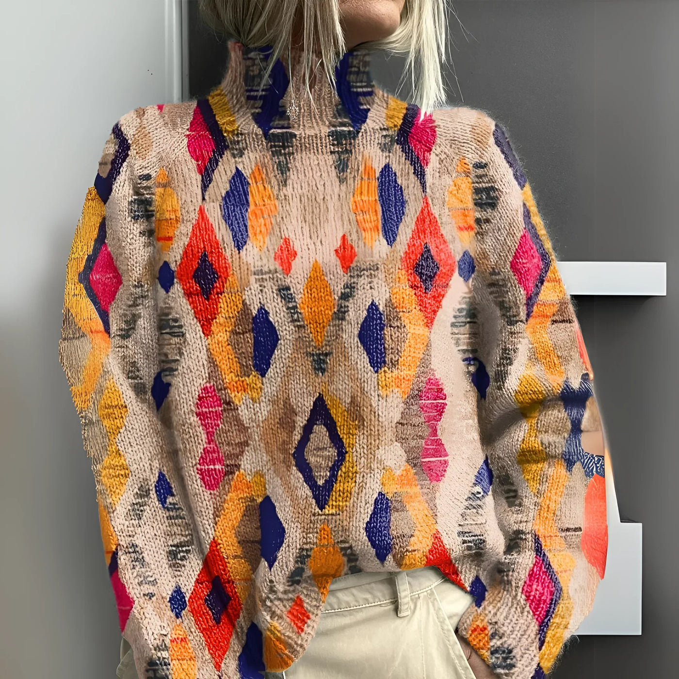 Ninthe | Maglione con stampa geometrica