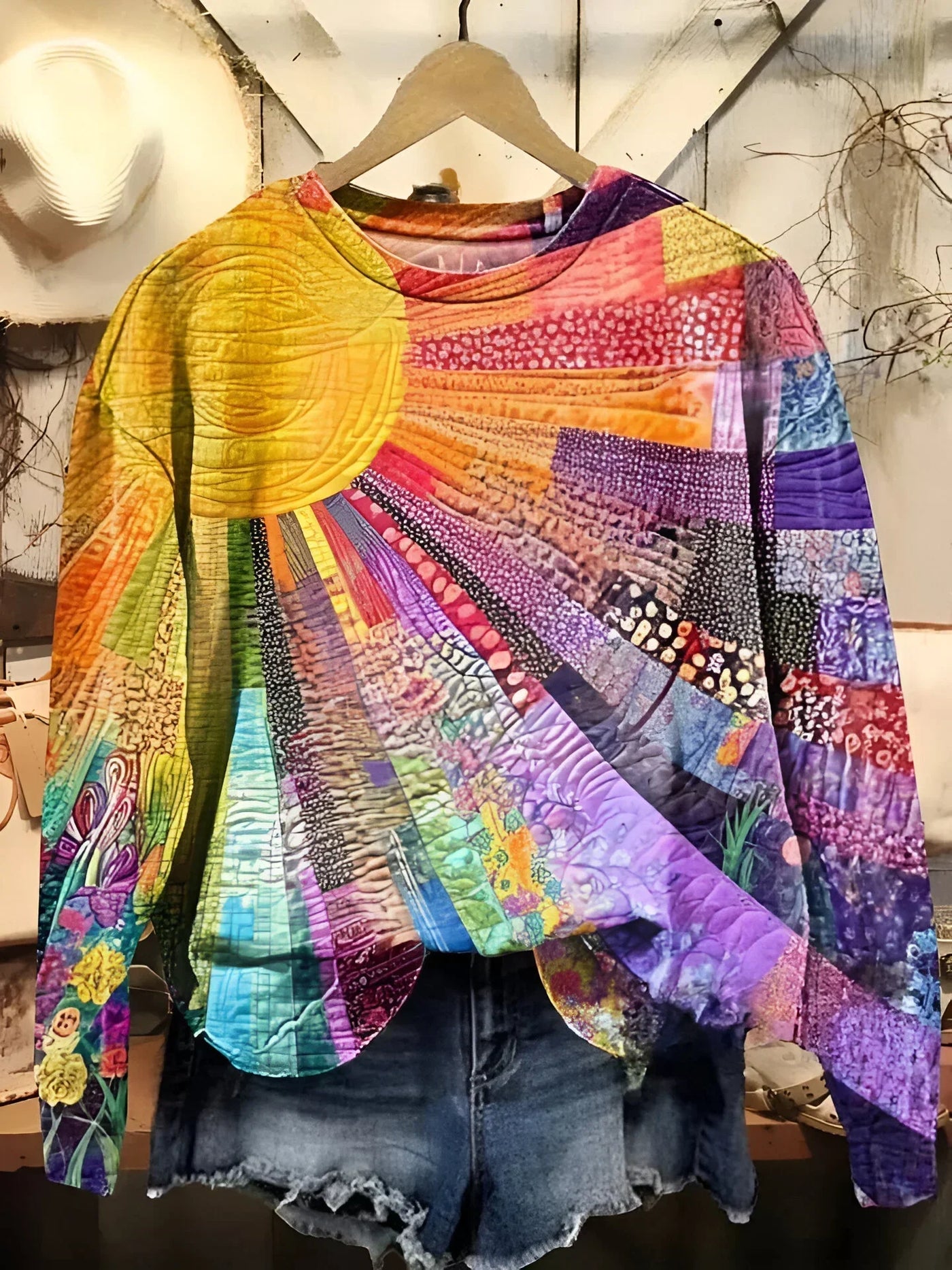 Elin| Felpa colorata con raggi di sole